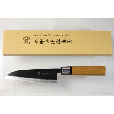 Photo2: Kitchen Knives (Aogami #2 Series) Santoku 150mm/Moritaka Hamono /double bevel