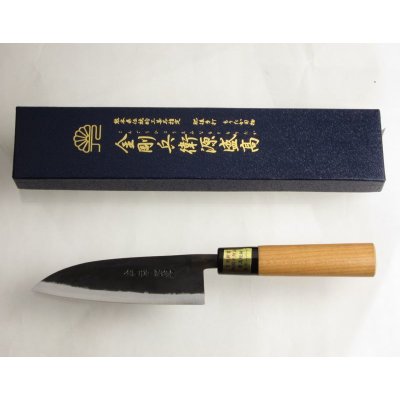 Photo4: Kitchen Knives (Aogami Super Series) Small Santoku 130mm/Moritaka Hamono /double bevel