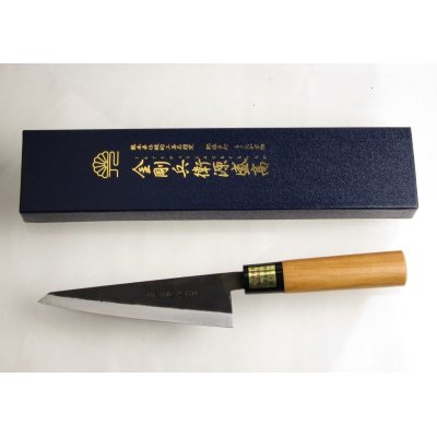 Photo4: Kitchen Knives (Aogami Super Series) Honesuki 150mm/Moritaka Hamono /double bevel