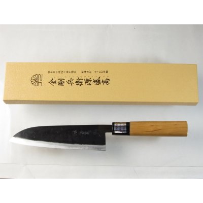 Photo3: Kitchen Knives (Aogami #2 Series) Santoku 170mm/Moritaka Hamono /double bevel