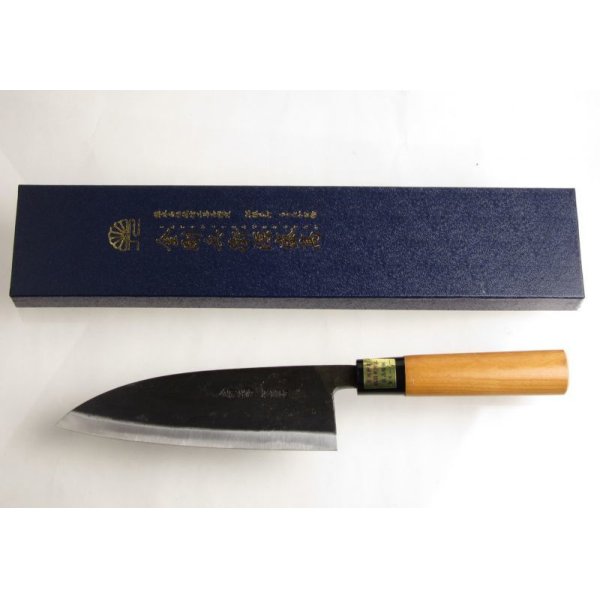 Photo4: Kitchen Knives (Aogami Super Series) Deba 180mm /Moritaka Hamono /double bevel (4)