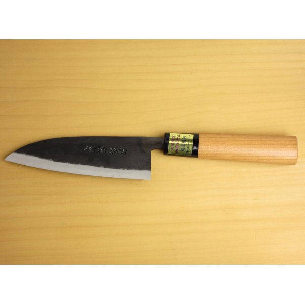 Photo2: Kitchen Knives (Aogami Super Series) Small Santoku 130mm/Moritaka Hamono /double bevel (2)