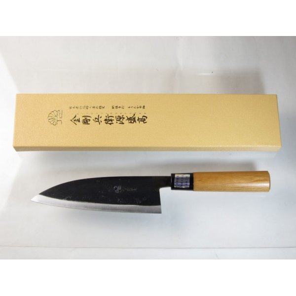 Photo4: Kitchen Knives (Aogami #2 Series) Deba 180mm /Moritaka Hamono /double bevel (4)