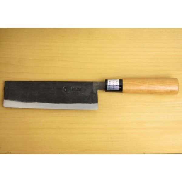 Photo4: Kitchen Knives (Aogami #2 Series) Nakiri 165mm/Moritaka Hamono /double bevel (4)